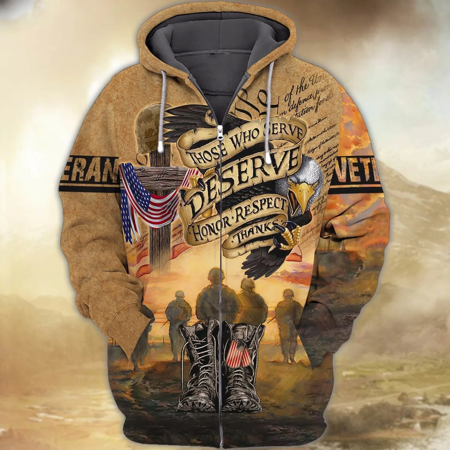 3D All Over Print Veteran Polo Shirt, Veteran Clothing, Those Who Serve Honor Respect, Us Veteran Shirt