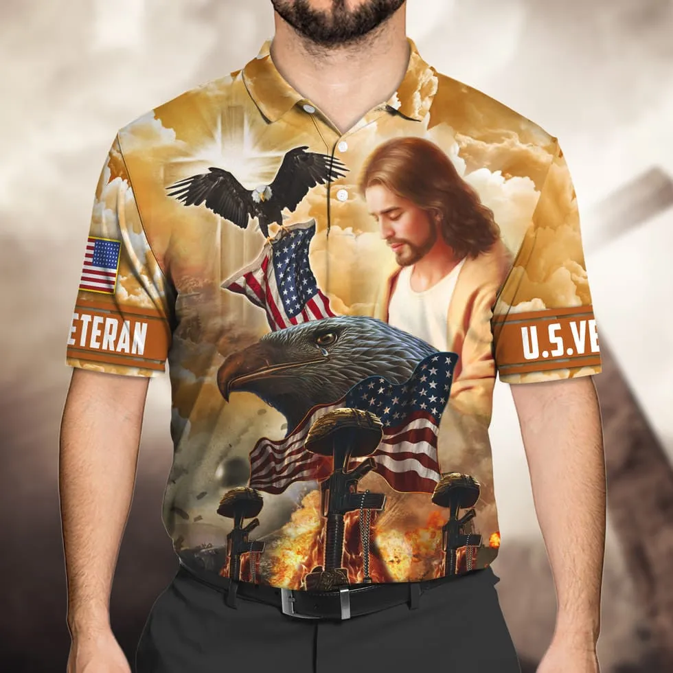 3D Print Veteran Honor Shirt, Jesus American Eagle Veteran Hoodie, Gift For A Veteran