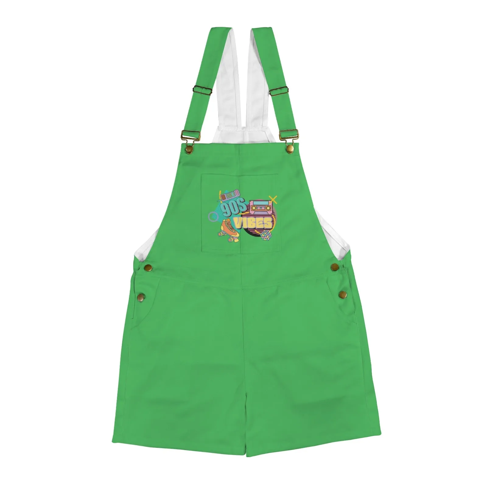 90's Vibes Chateau Green Unisex Shorts Suspender Jumpsuit