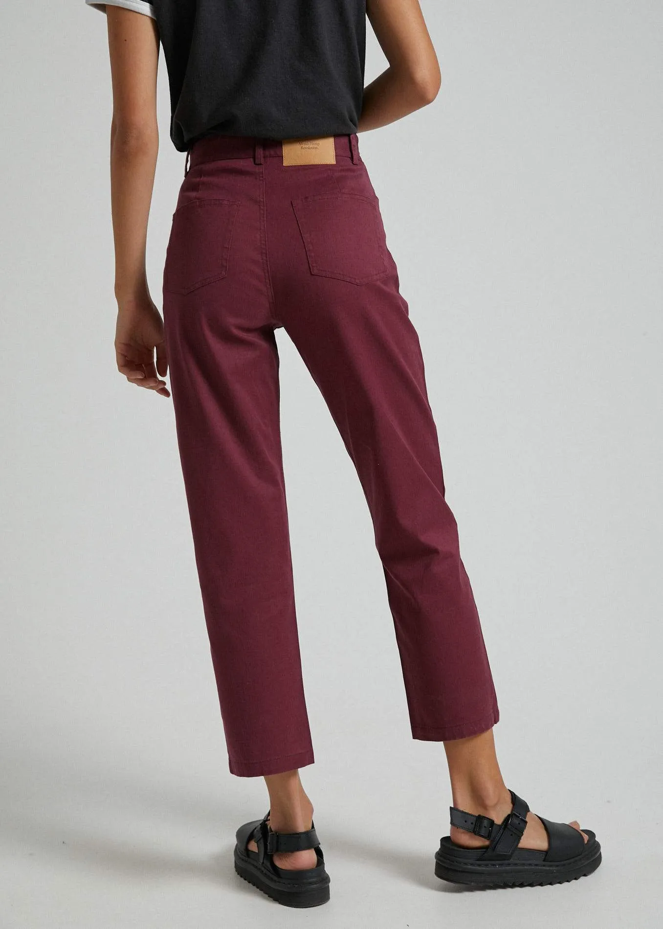 Afends Womens Shelby - Hemp High Waist Wide Leg Pants - Port