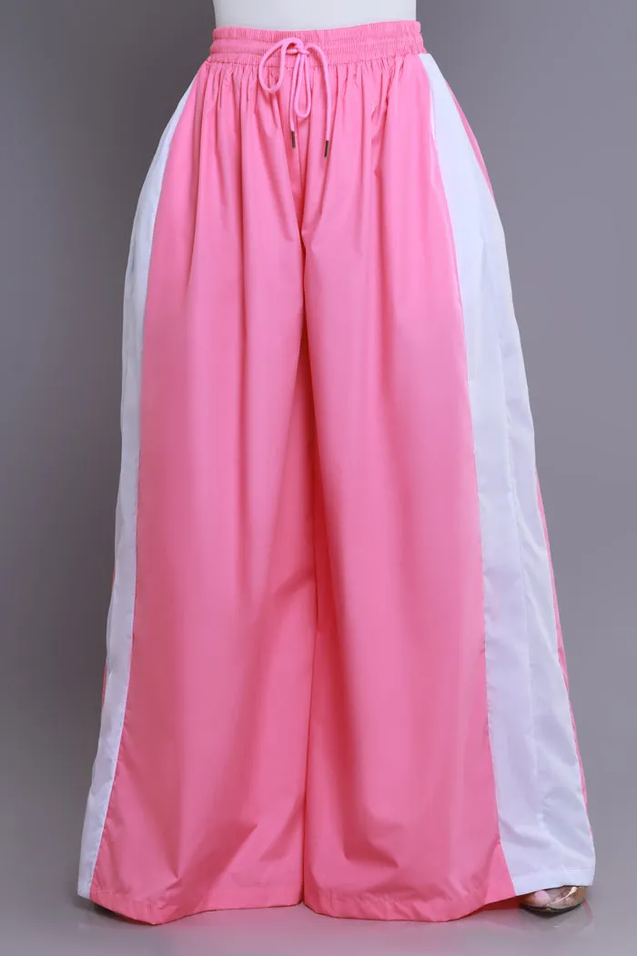 Around The World Wide Leg Pants - Pink/White