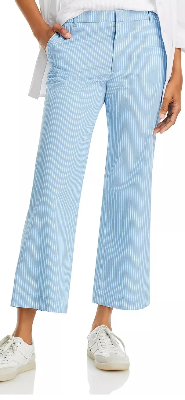 ATM-Superfine Twill Stripe Boyfriend Pant Summer Sky White