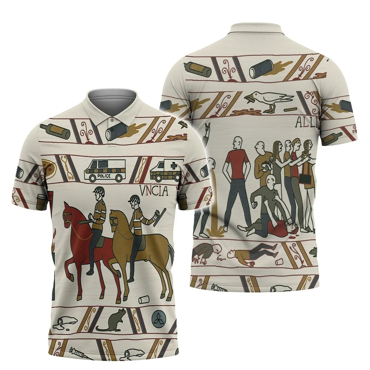 Bayeux Kicking Out Time 3D All Over Print Shirt Men Women, Cute Police Hoodie Hawaiian Shirt