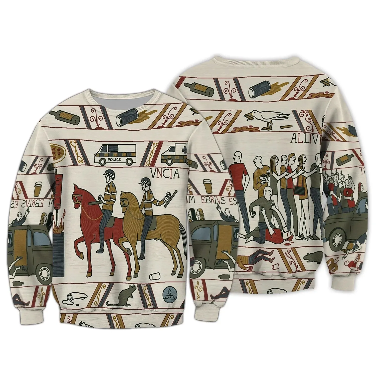 Bayeux Kicking Out Time 3D All Over Print Shirt Men Women, Cute Police Hoodie Hawaiian Shirt