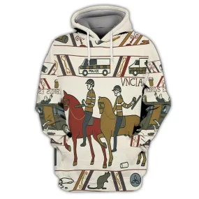 Bayeux Kicking Out Time 3D All Over Print Shirt Men Women, Cute Police Hoodie Hawaiian Shirt