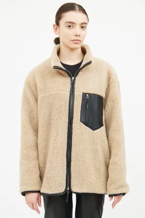 Beige & Black Sherpa Ryder Jacket