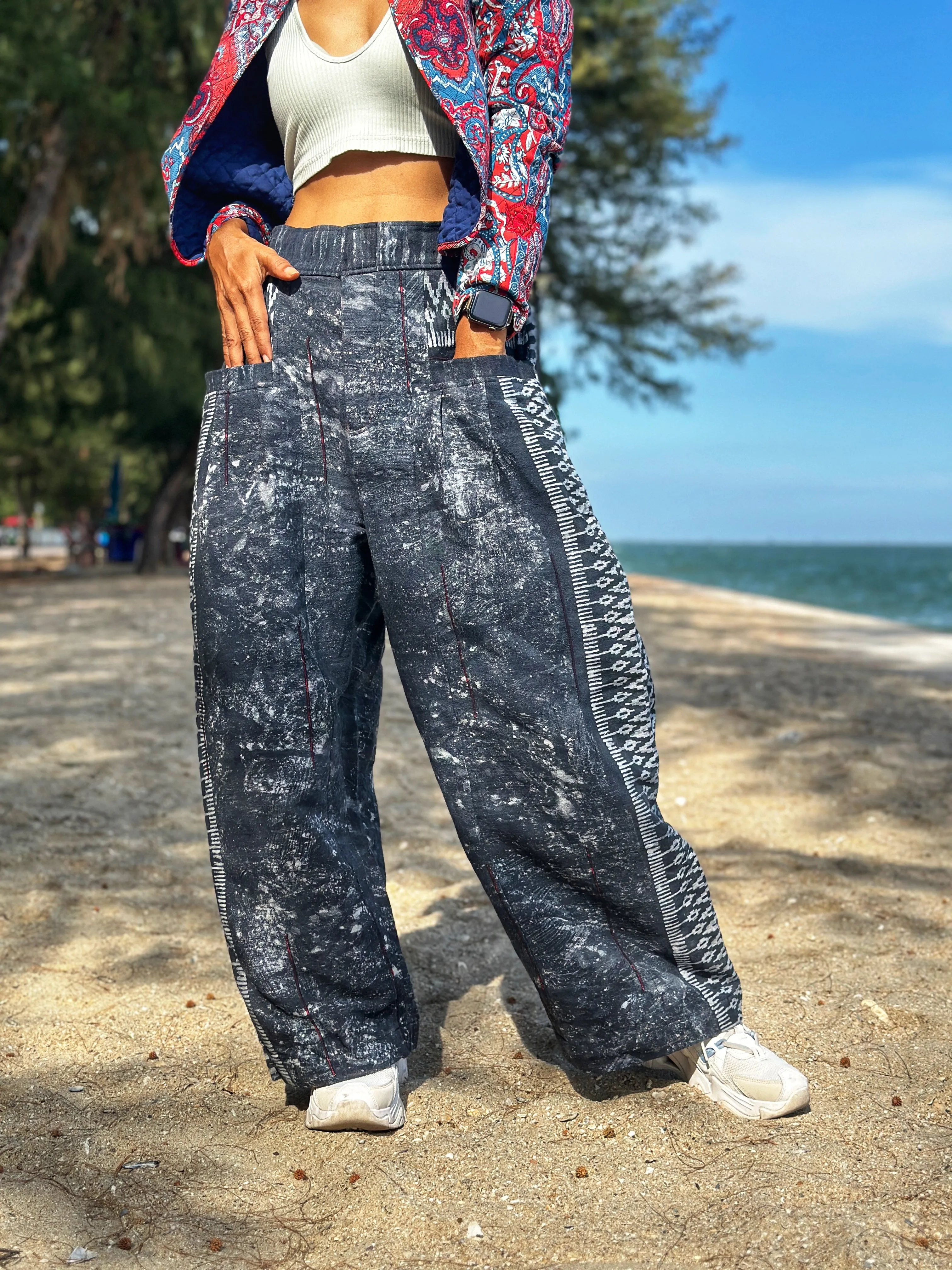 Black Batik hemp pants