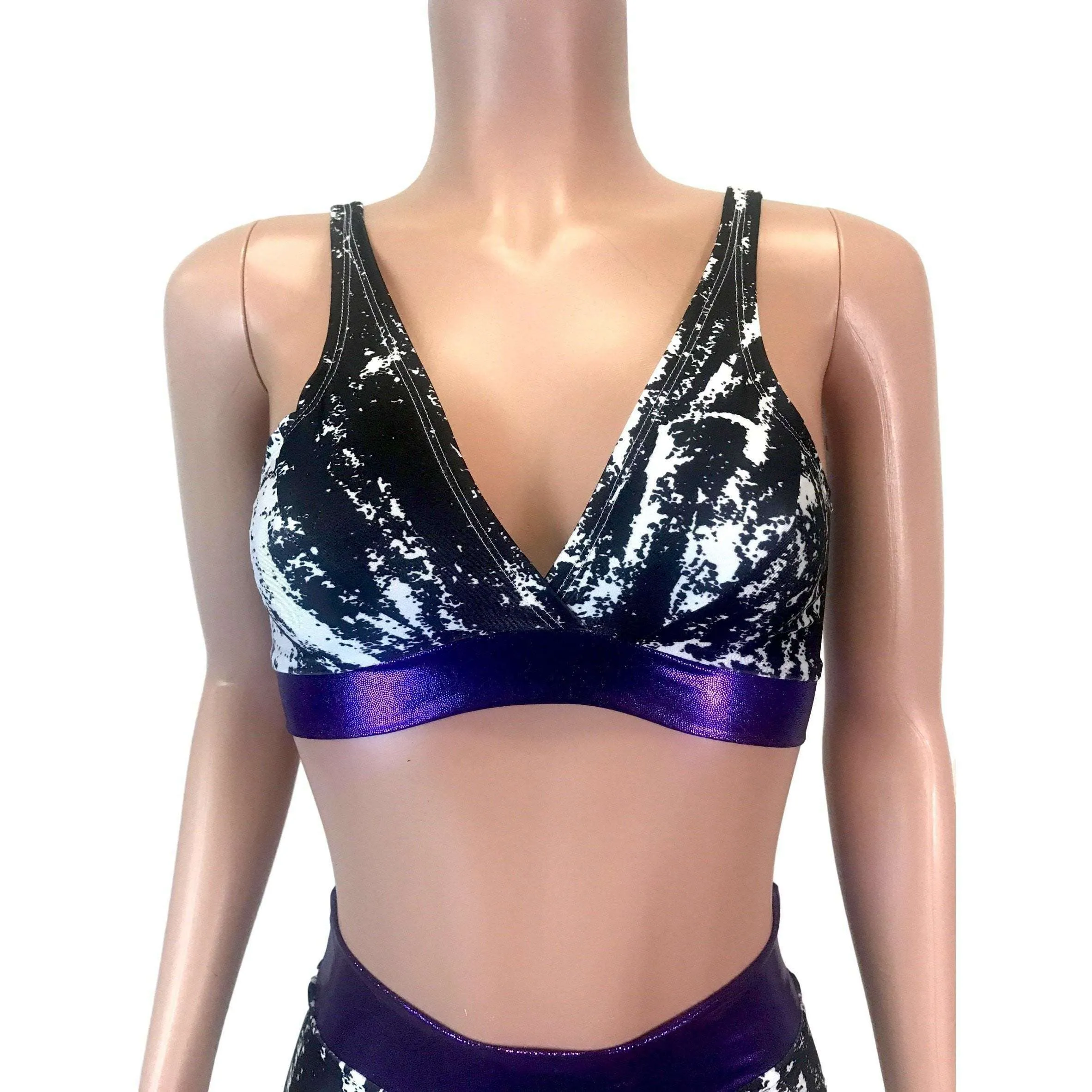 Black, White & Purple Mystique High Waist Bikini Outfit