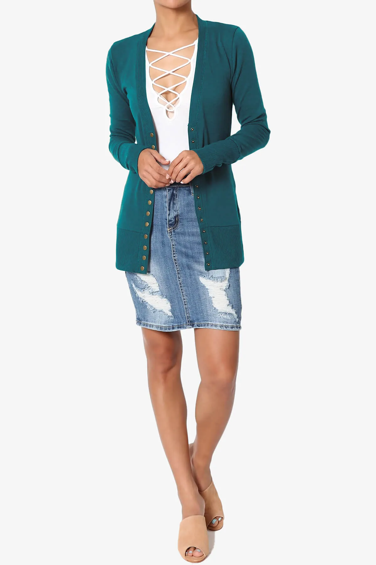 Braeden Snap Button V-Neck Cardigan