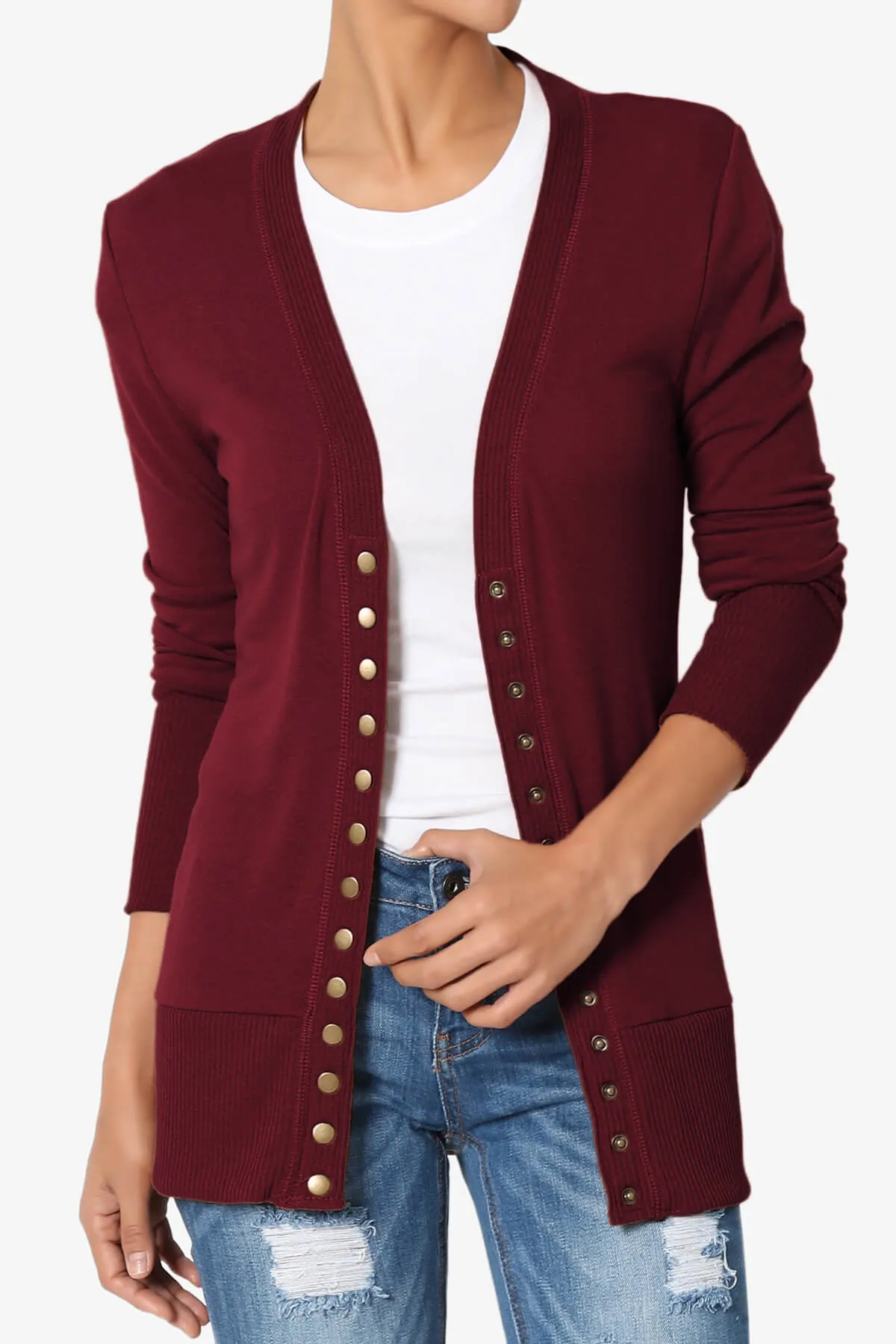 Braeden Snap Button V-Neck Cardigan