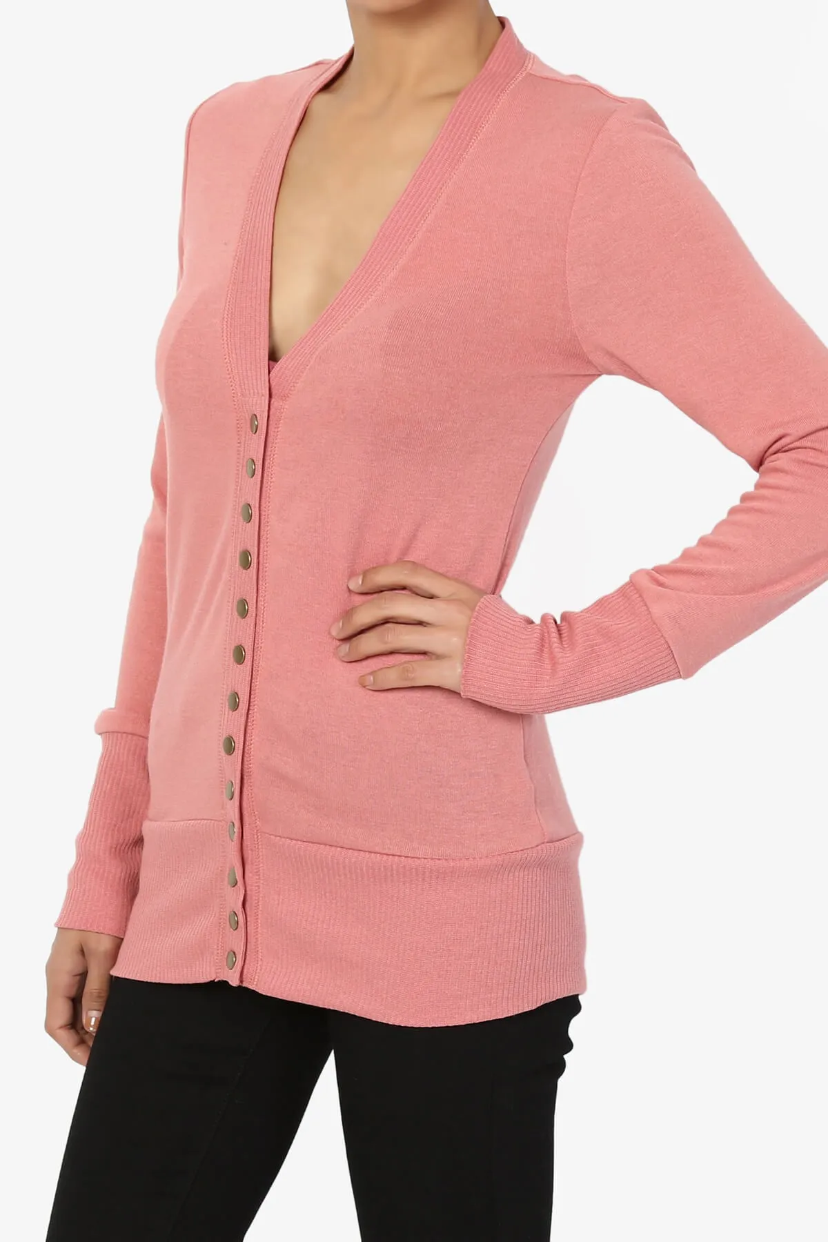 Braeden Snap Button V-Neck Cardigan