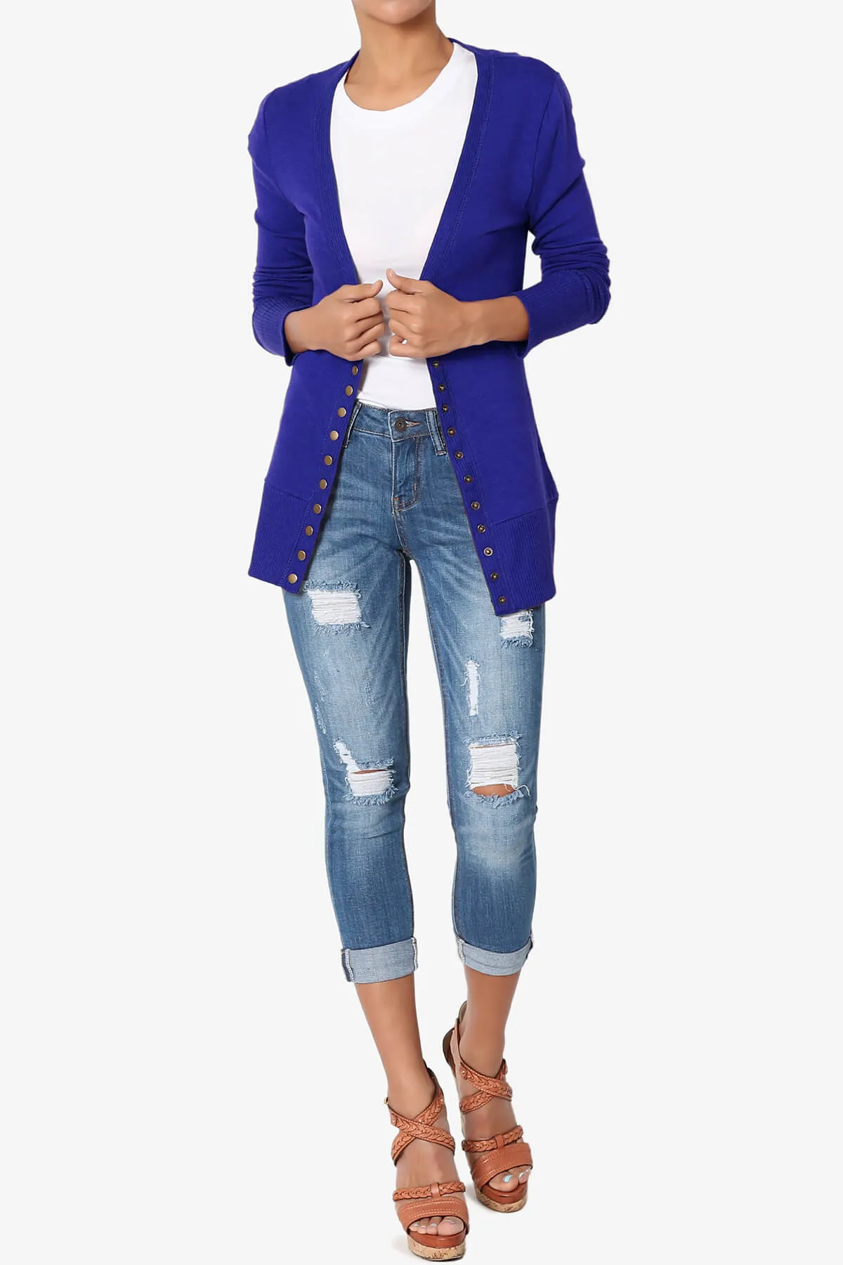 Braeden Snap Button V-Neck Cardigan