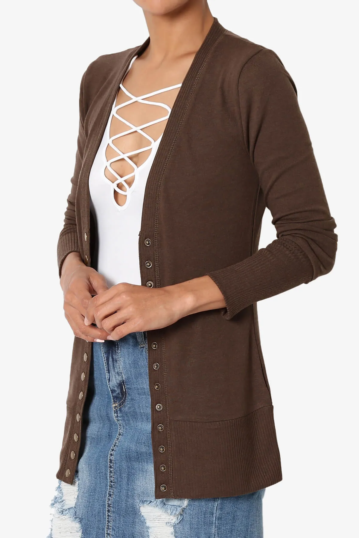 Braeden Snap Button V-Neck Cardigan