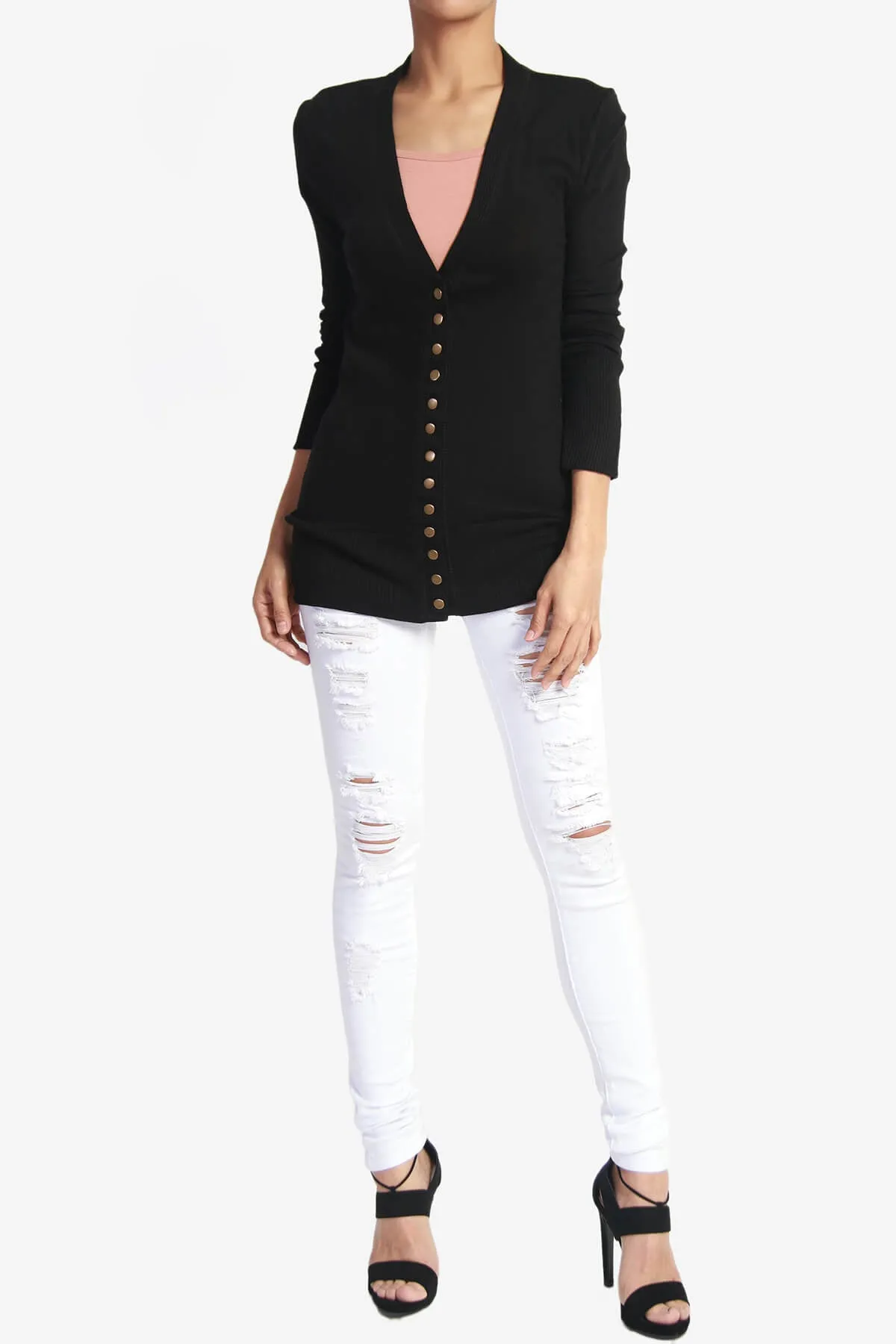 Braeden Snap Button V-Neck Cardigan