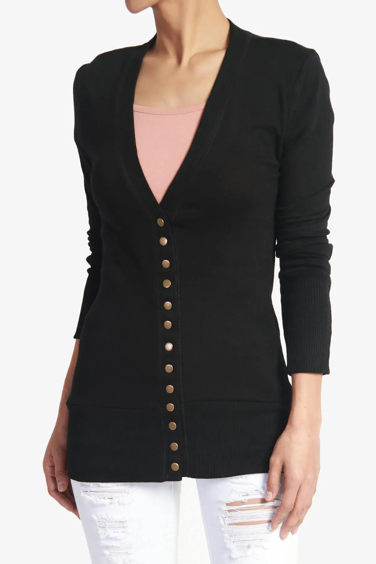 Braeden Snap Button V-Neck Cardigan