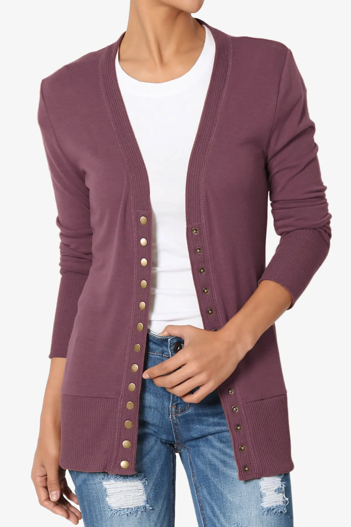 Braeden Snap Button V-Neck Cardigan