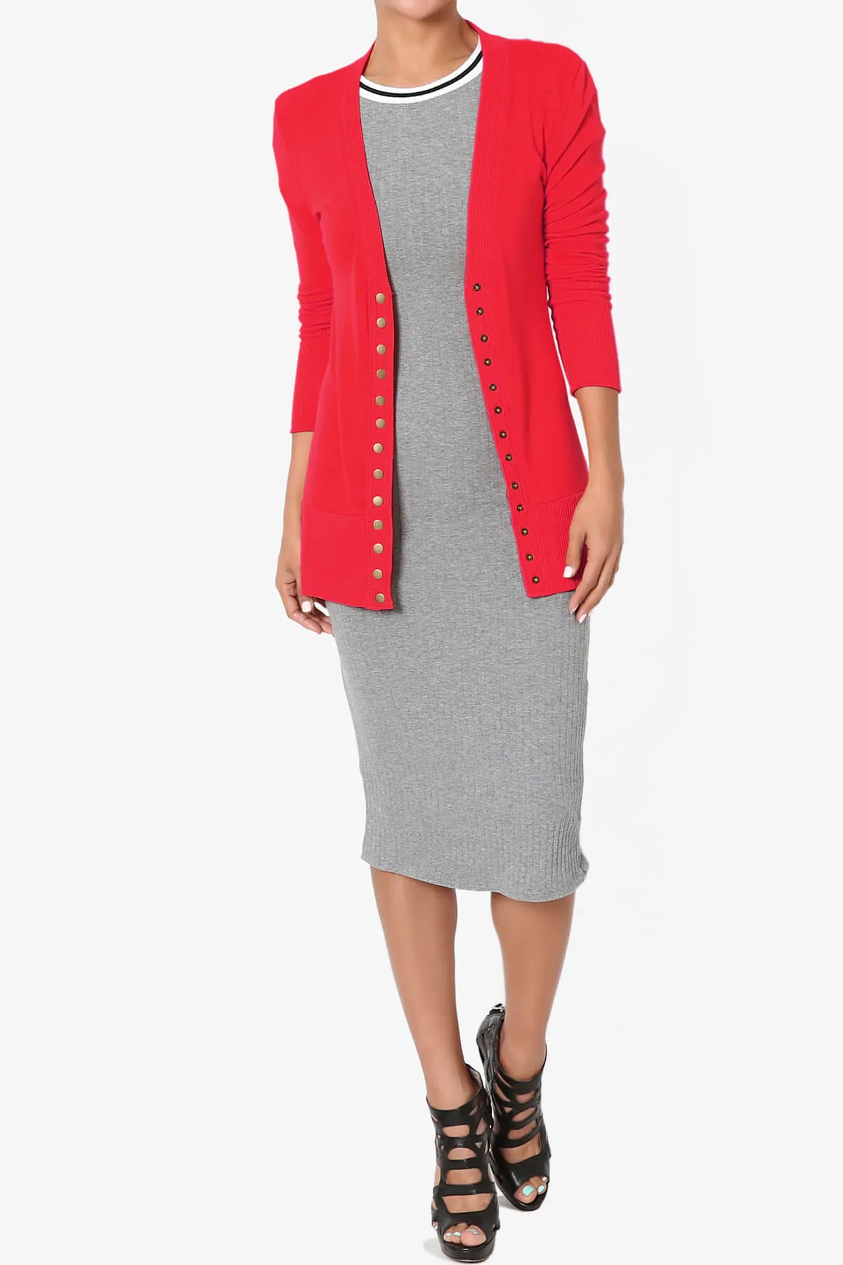 Braeden Snap Button V-Neck Cardigan