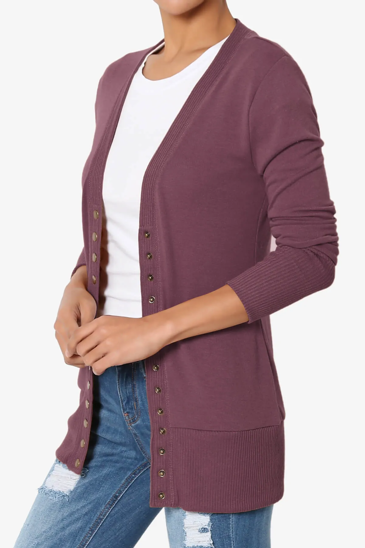 Braeden Snap Button V-Neck Cardigan