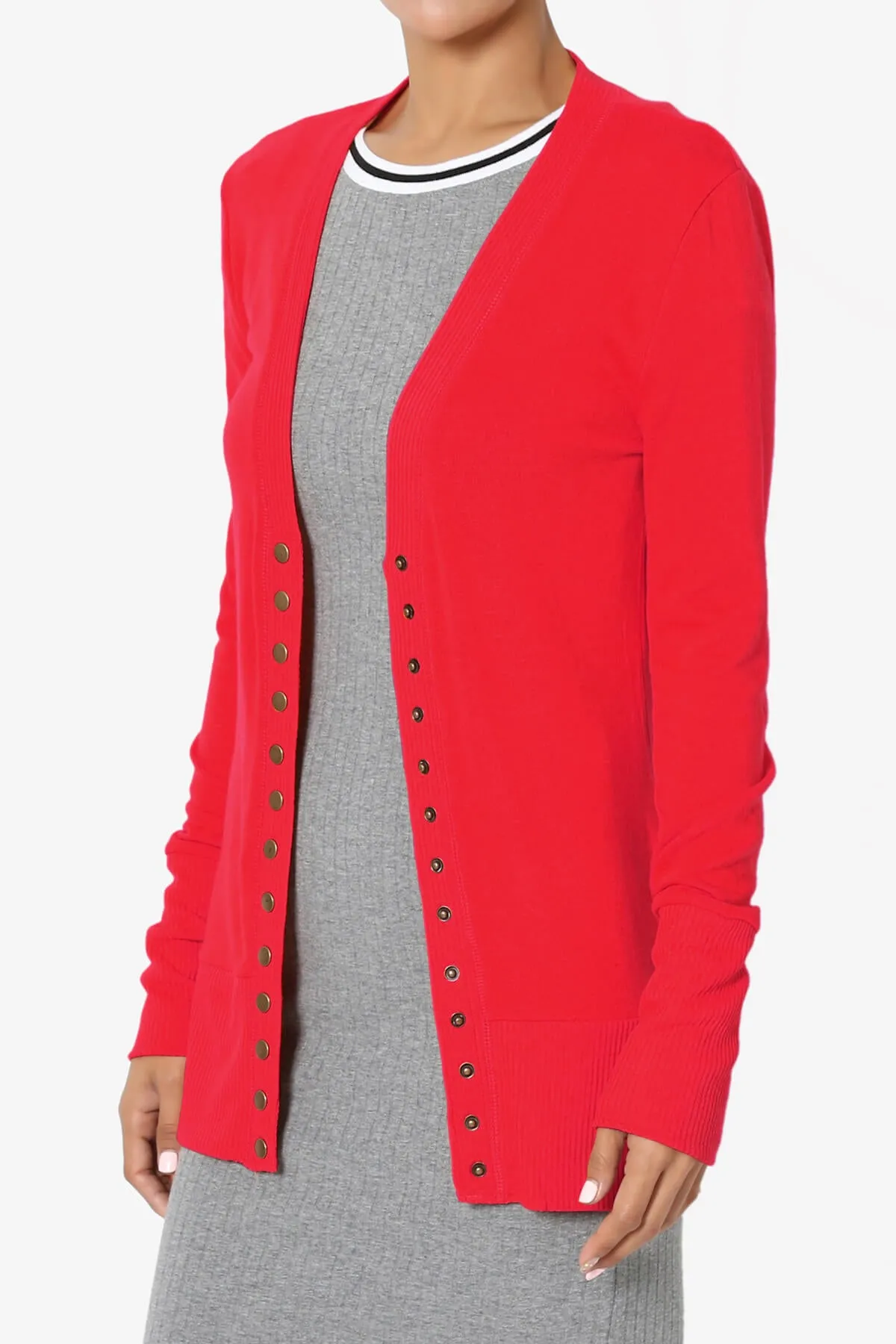 Braeden Snap Button V-Neck Cardigan