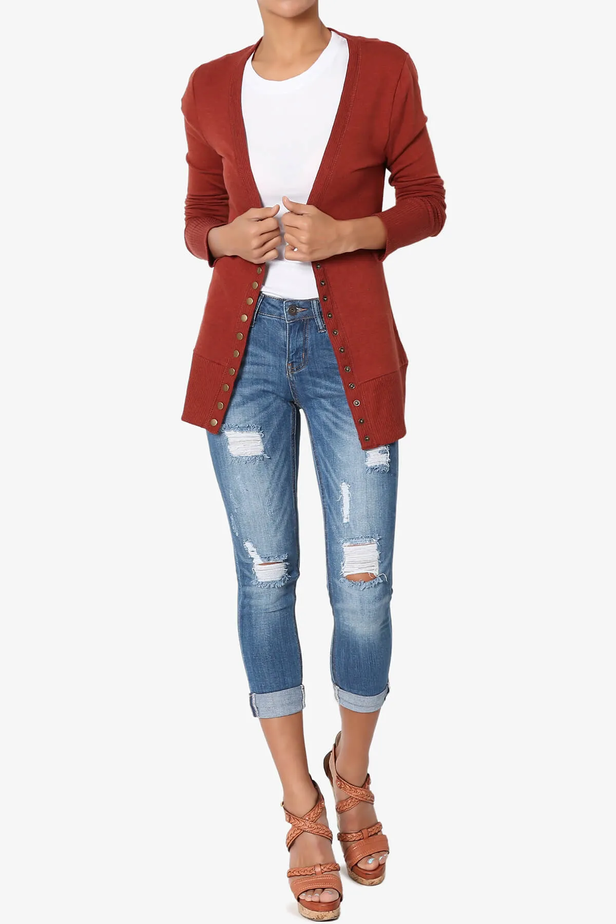 Braeden Snap Button V-Neck Cardigan