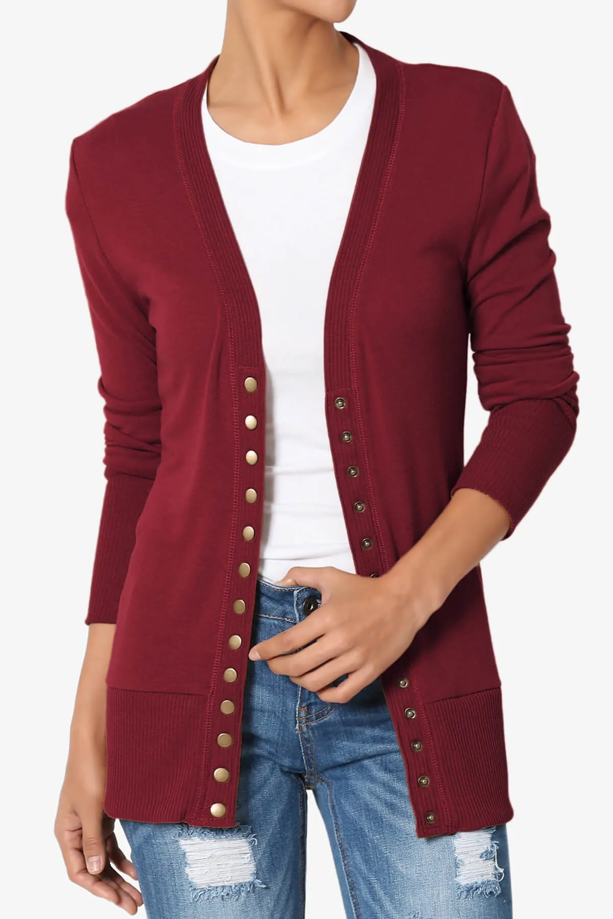 Braeden Snap Button V-Neck Cardigan