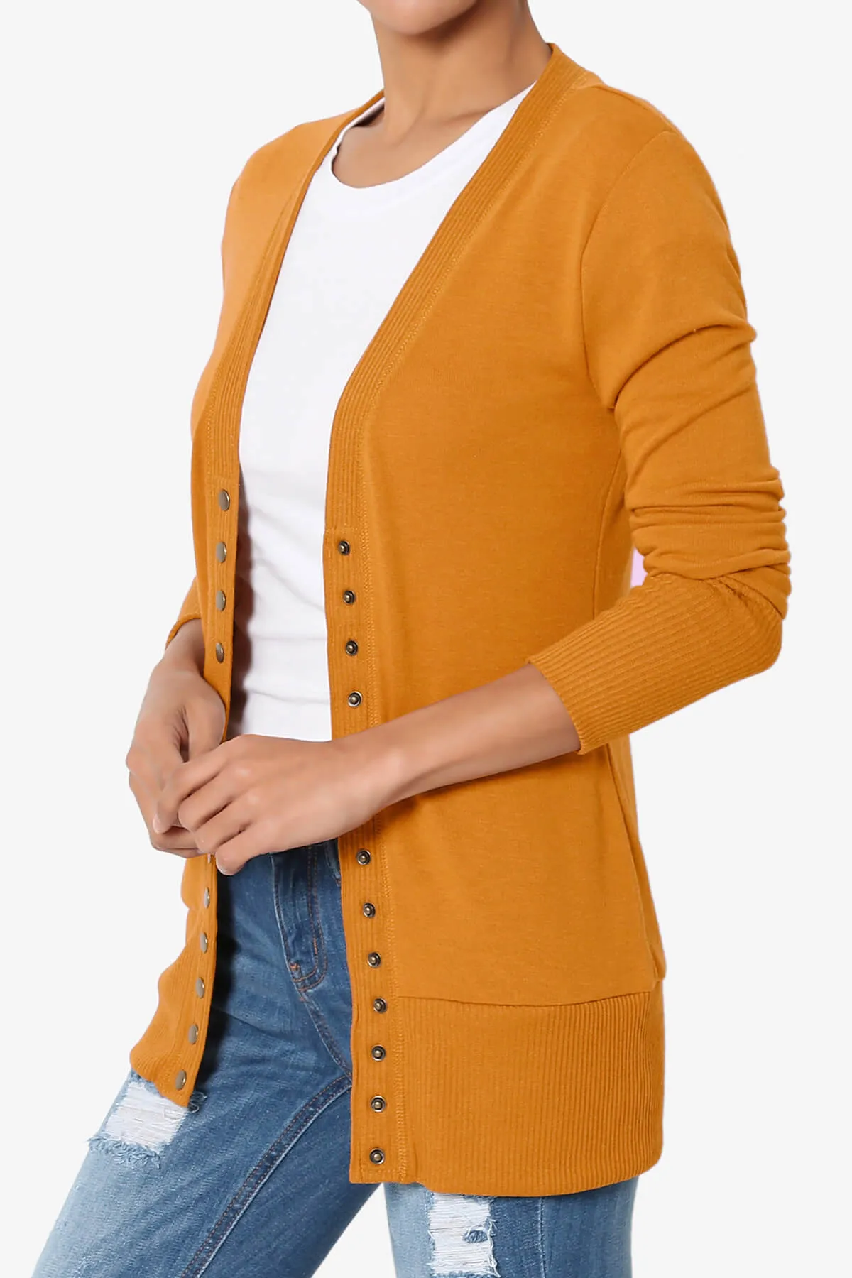 Braeden Snap Button V-Neck Cardigan