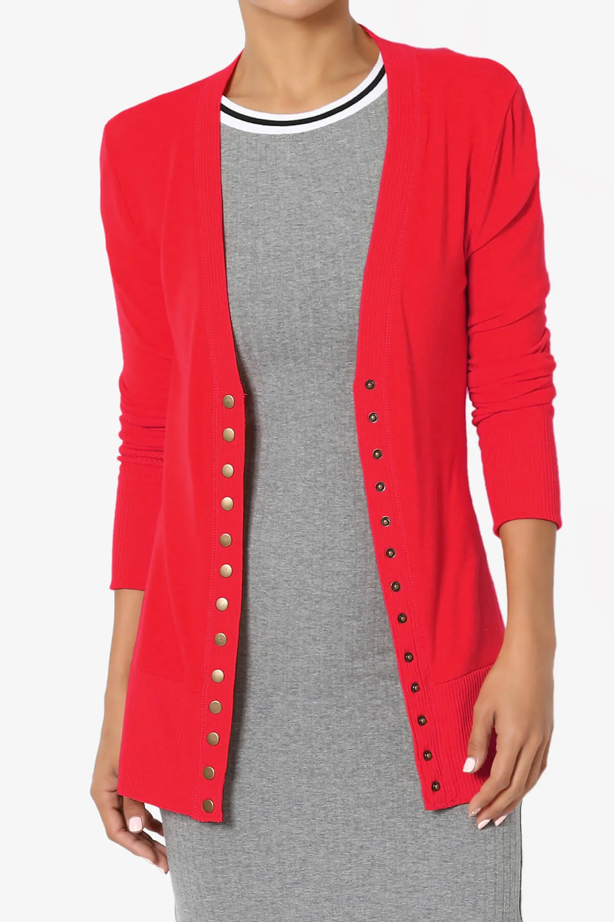 Braeden Snap Button V-Neck Cardigan