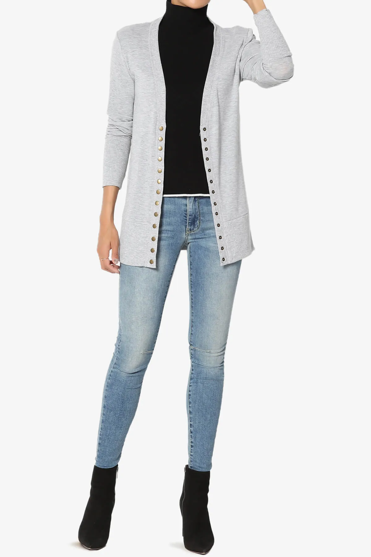 Braeden Snap Button V-Neck Cardigan