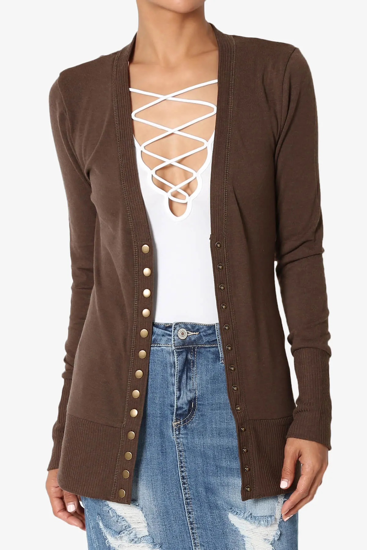 Braeden Snap Button V-Neck Cardigan