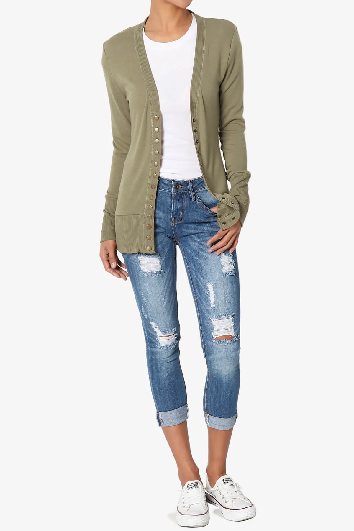 Braeden Snap Button V-Neck Cardigan