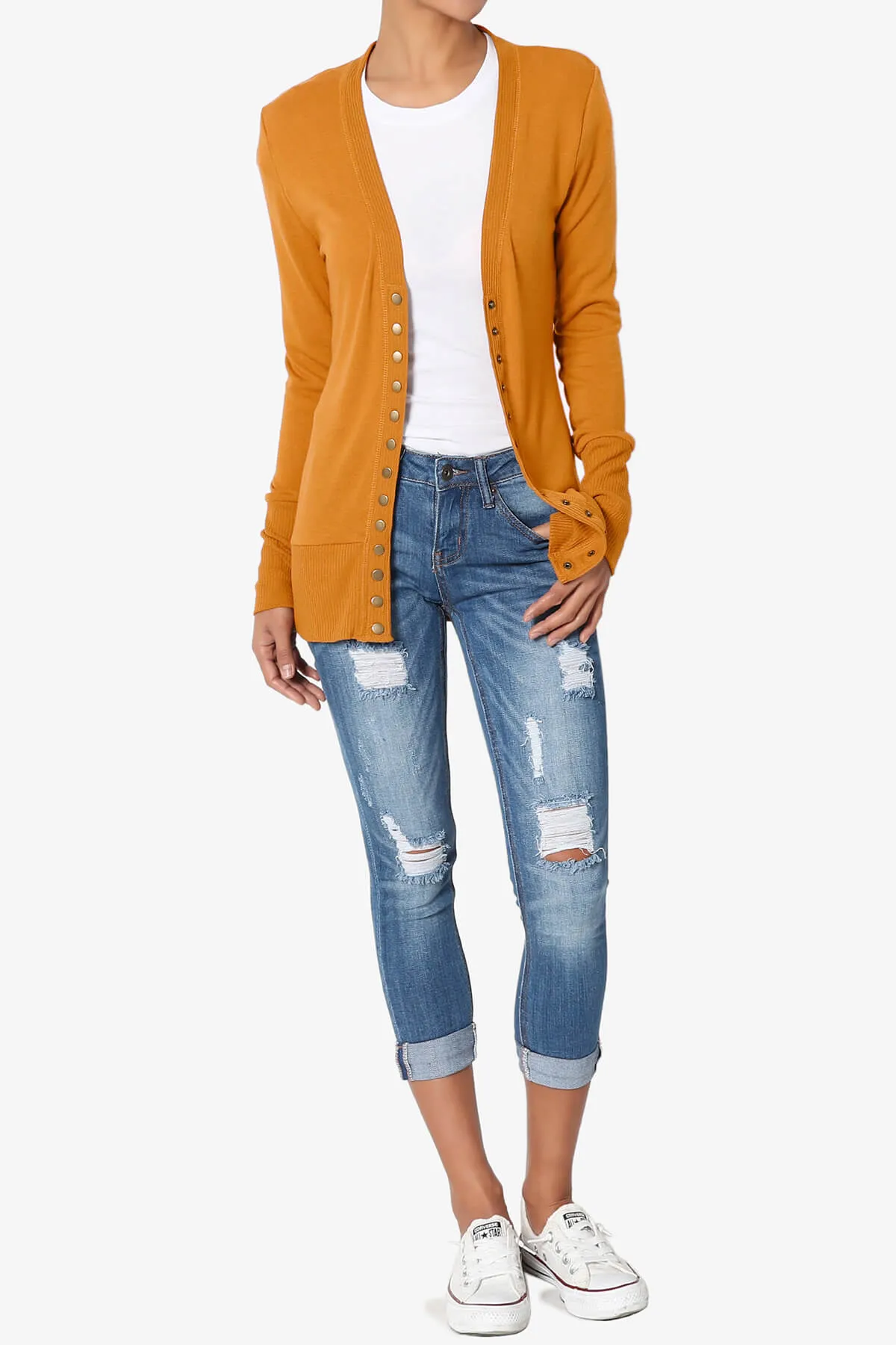 Braeden Snap Button V-Neck Cardigan