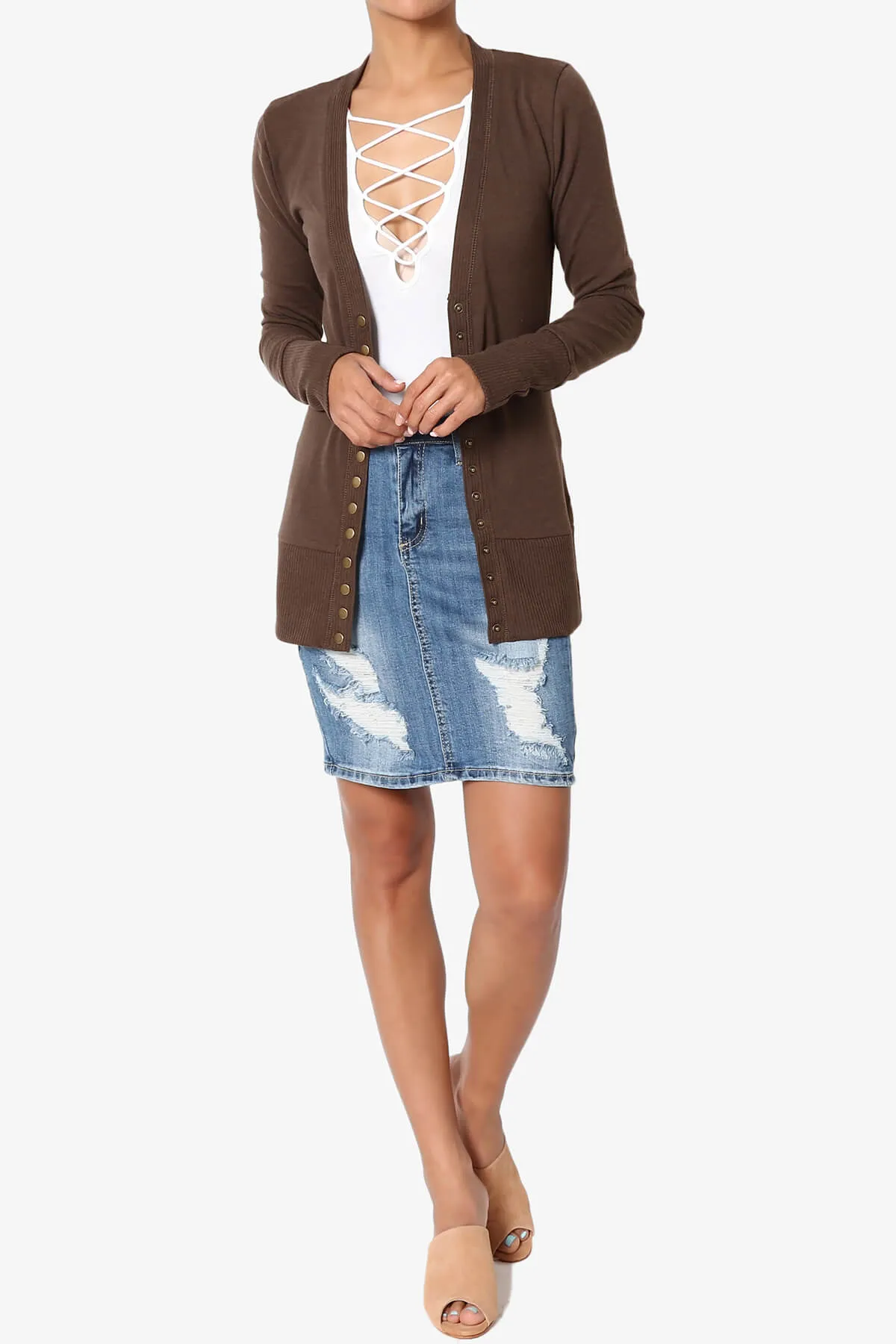 Braeden Snap Button V-Neck Cardigan