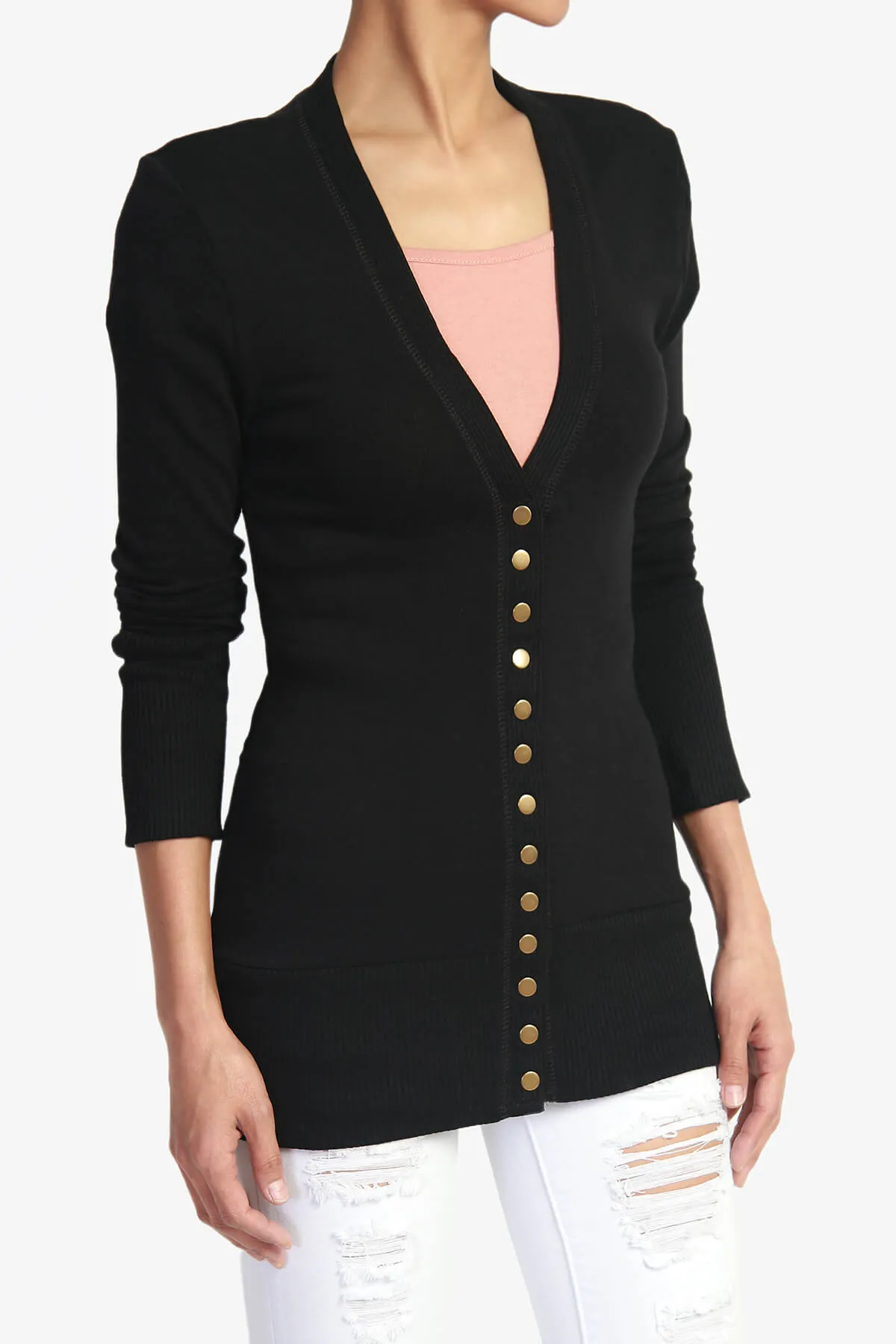 Braeden Snap Button V-Neck Cardigan