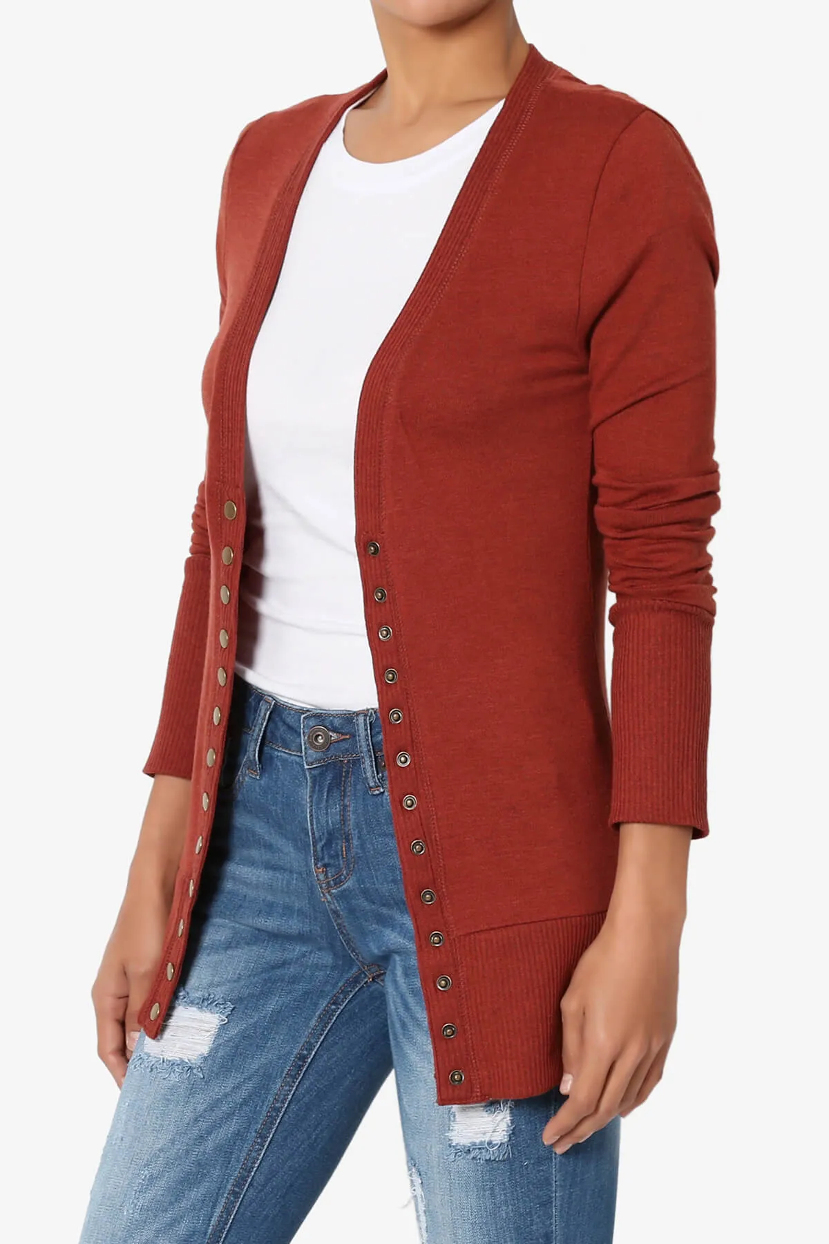 Braeden Snap Button V-Neck Cardigan