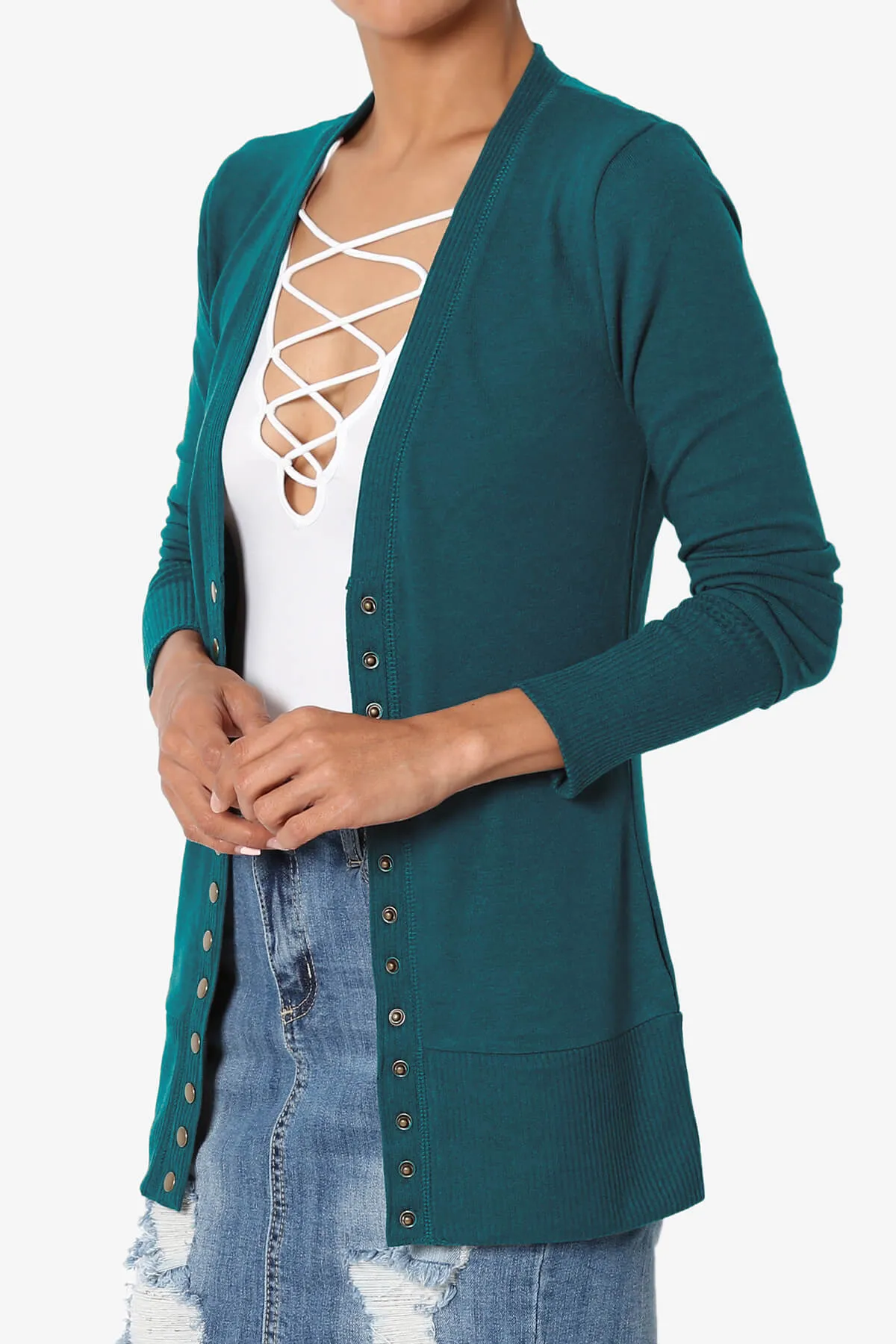 Braeden Snap Button V-Neck Cardigan