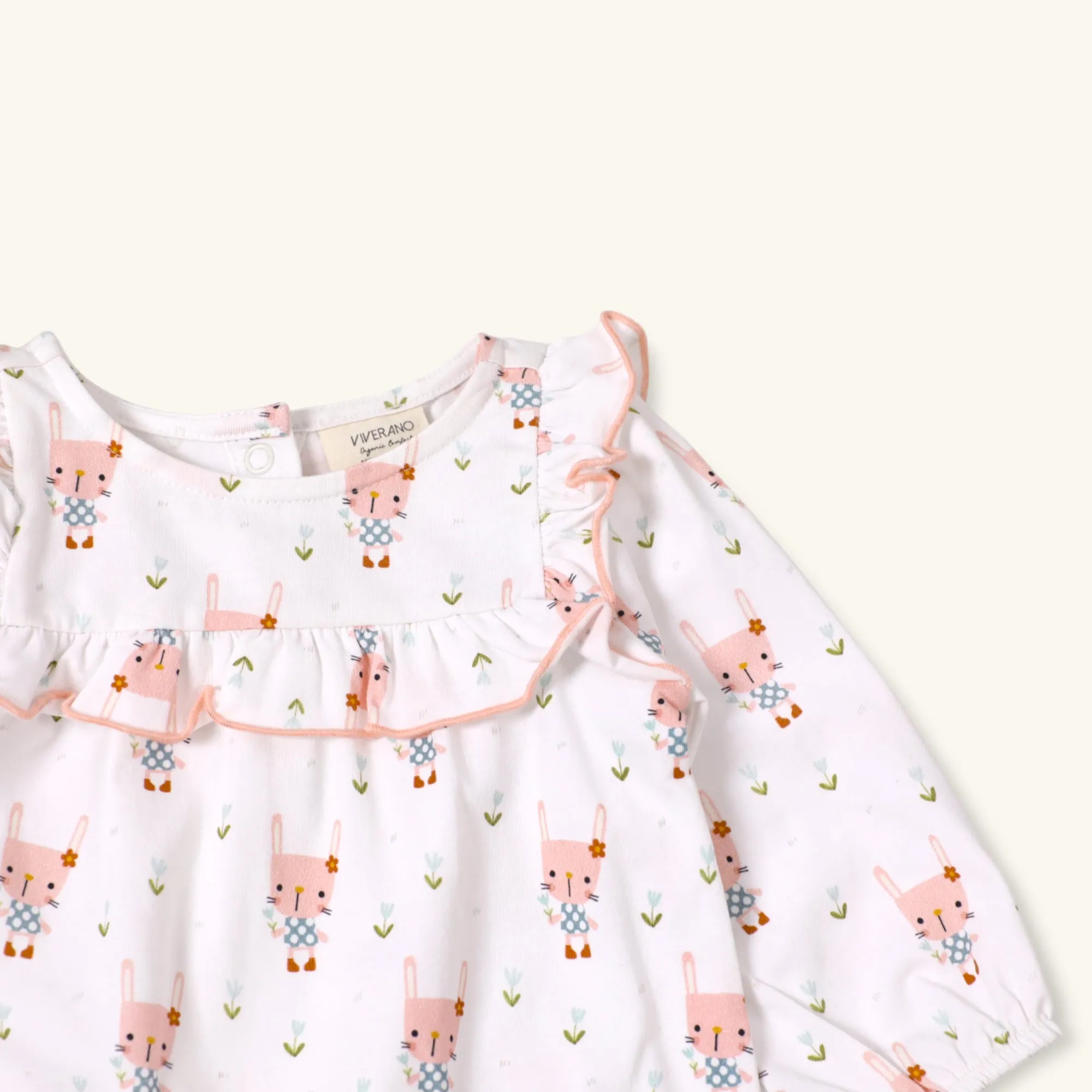 Bunny Ruffle Jumpsuit (Organic Jersey)