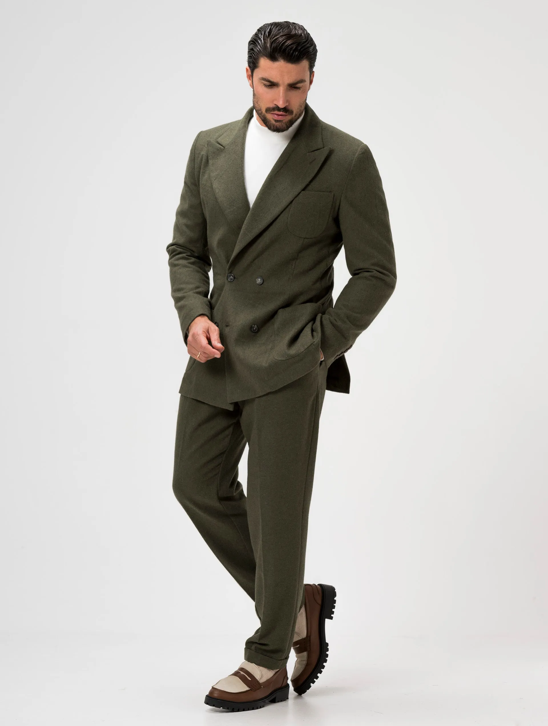 CALEB FLANNEL SUIT IN GREEN