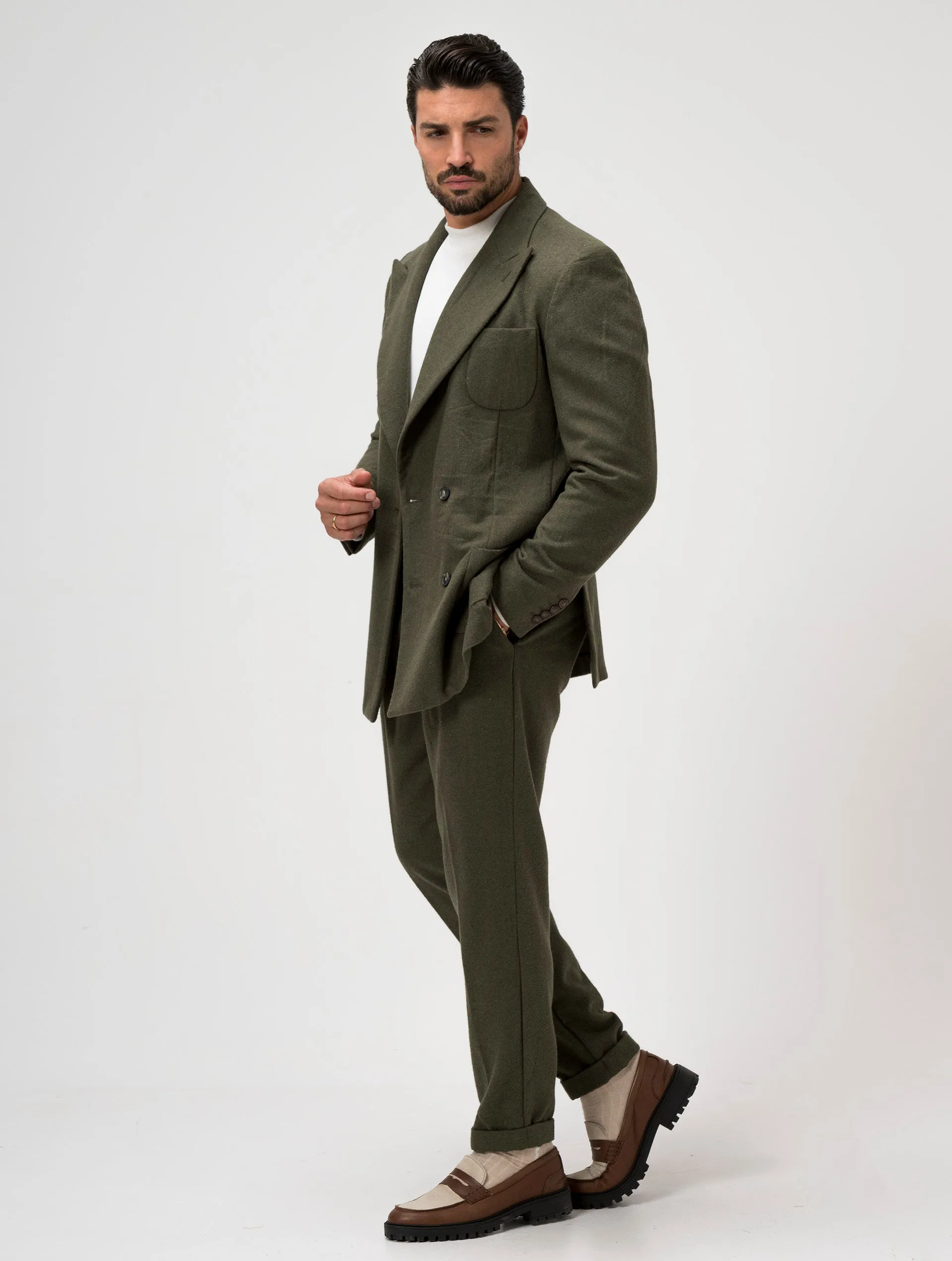 CALEB FLANNEL SUIT IN GREEN