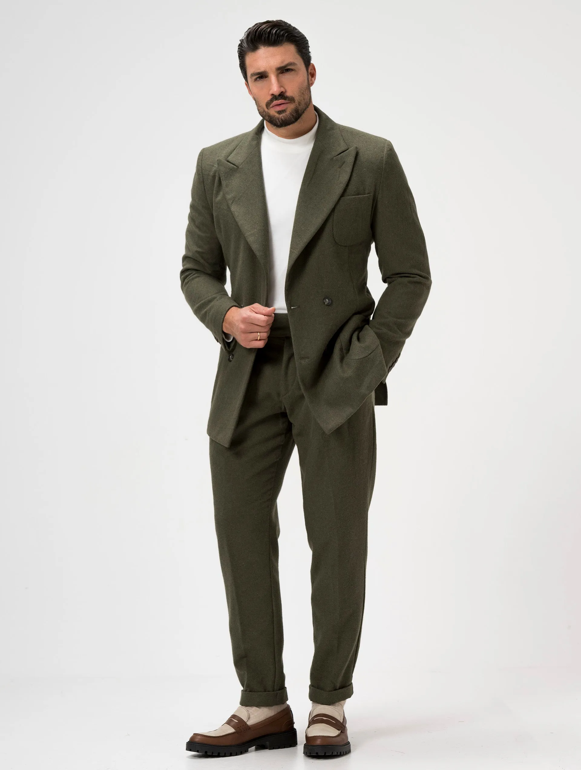 CALEB FLANNEL SUIT IN GREEN