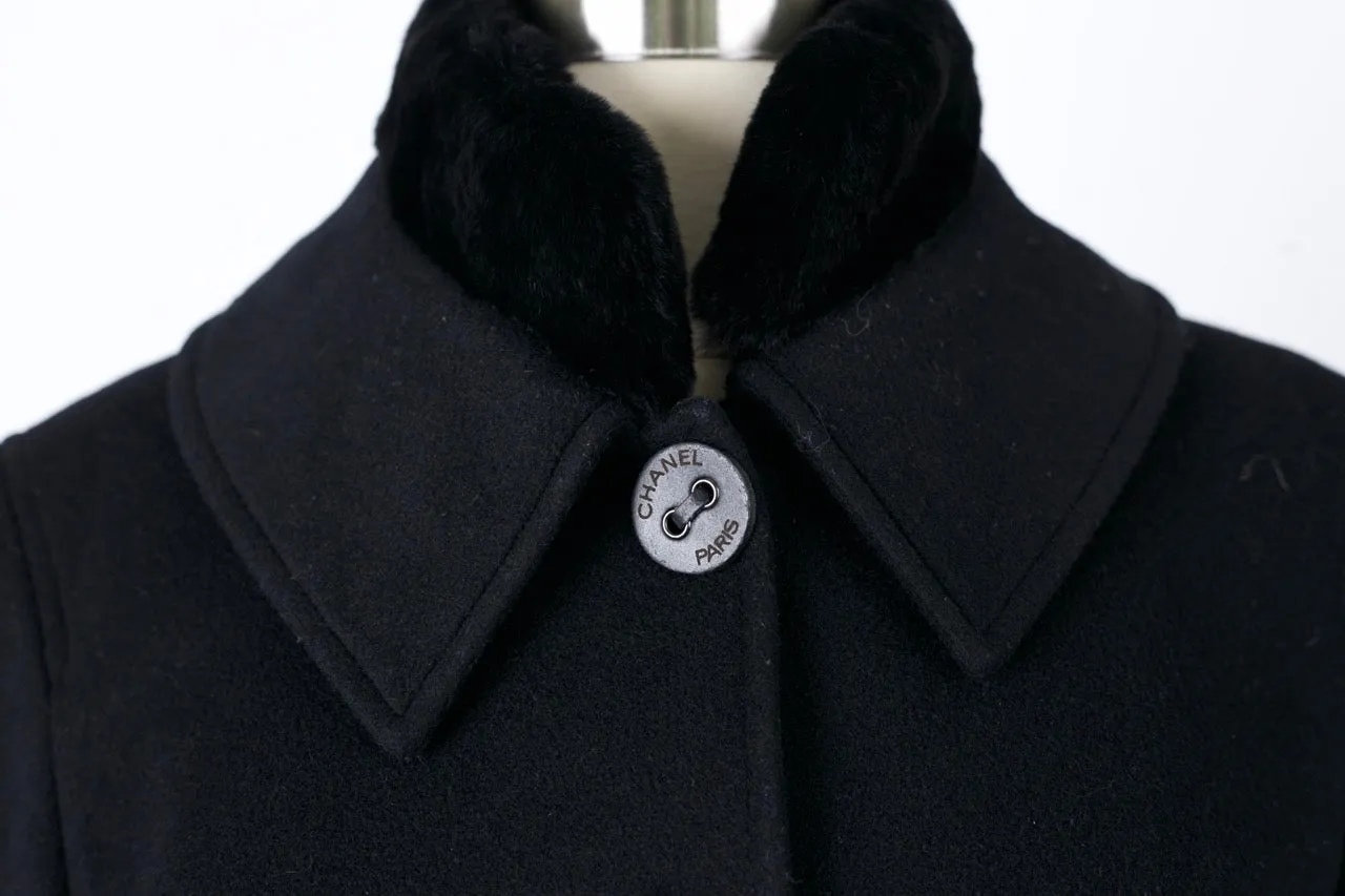 Cashmere Dress Coat w/ Fur Collar