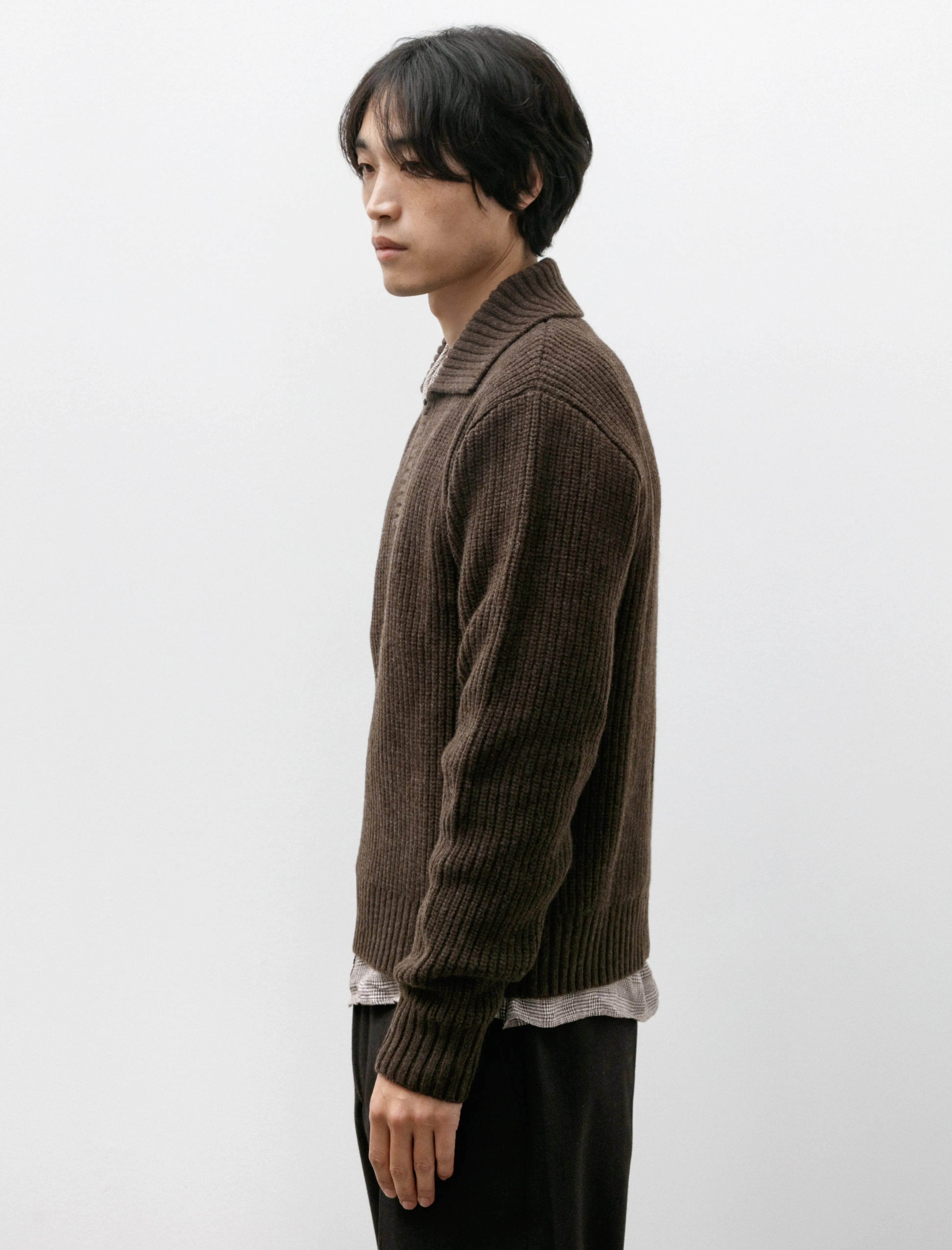 Collar Sweater Dark Brown