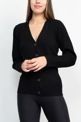 Cyrus V-Neck Button Down Long Sleeve Knit Cardigan