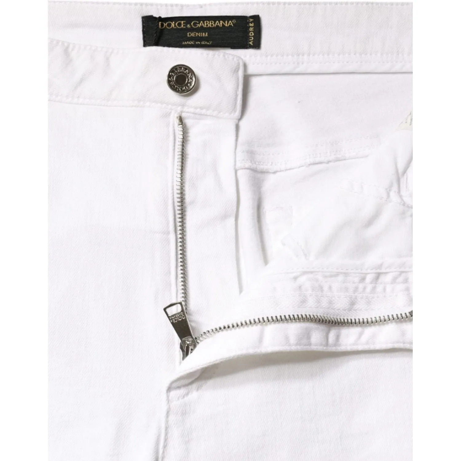 Dolce & Gabbana White Cotton Stretch AUDREY Skinny Jeans