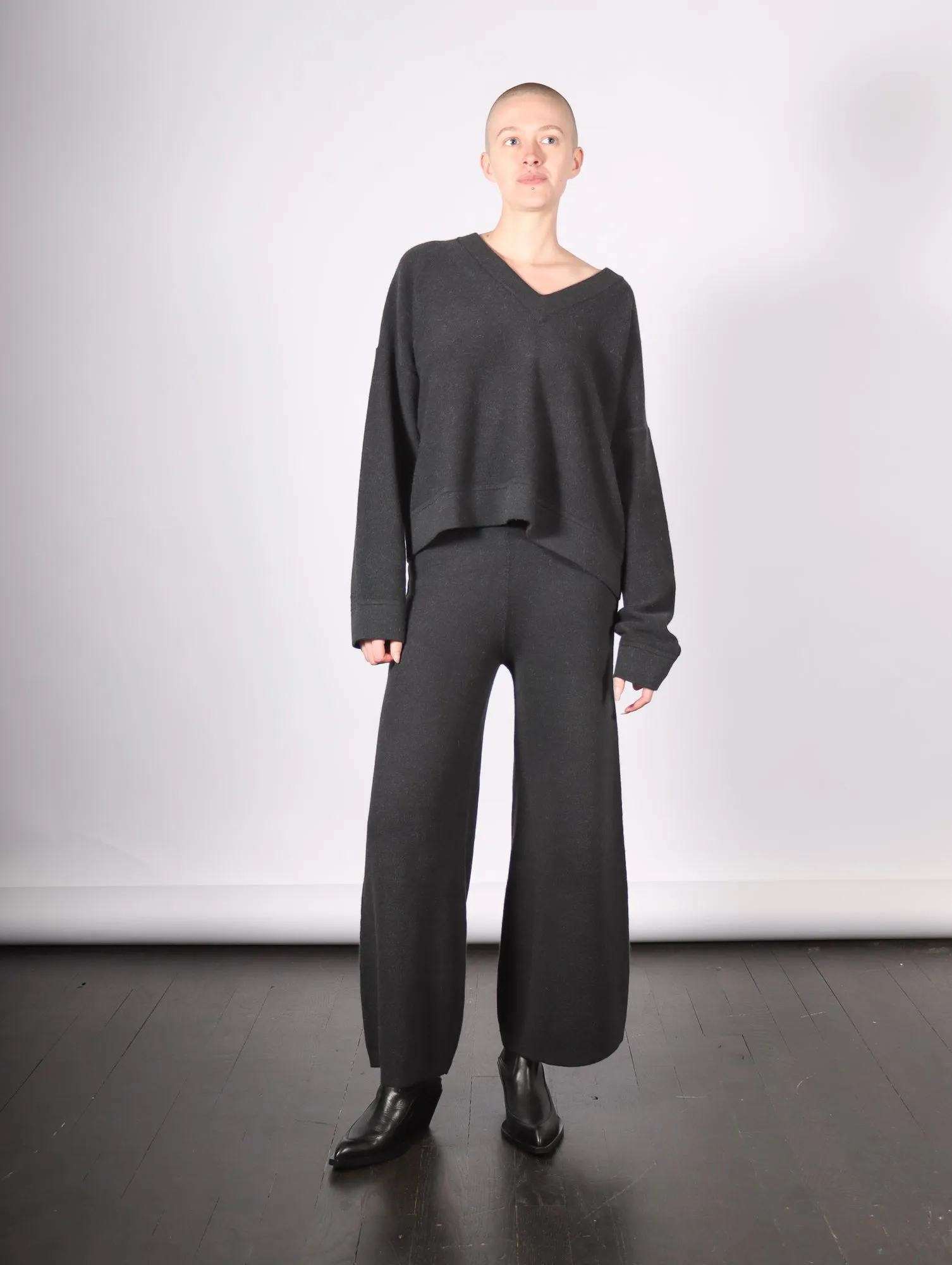 Double Knit Flare Pants in Ink by Lauren Manoogian