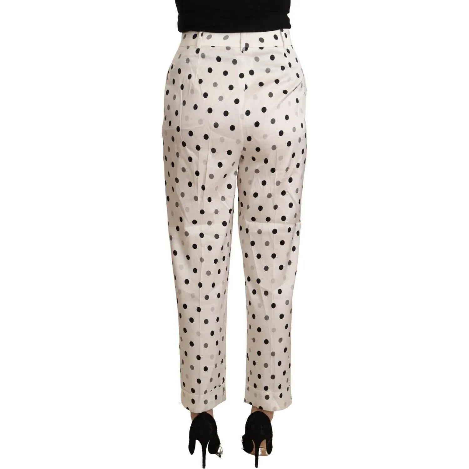 Ermanno Scervino Chic High Waist Polka Dotted Tapered Pants