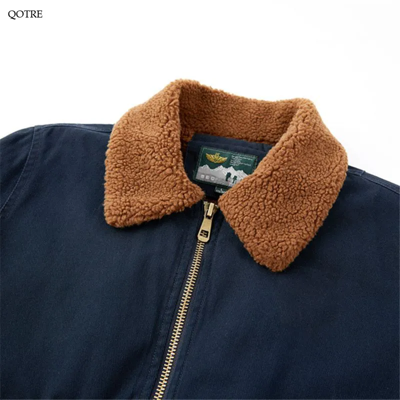 Fleece-Lined Chic Thickened Loose Fit Lapel Collar Sherpa Jacket