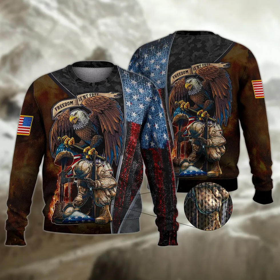 Freedom Isn'T Free United State Veteran 3D Shirts, Veteran American Eagle Design Clothing