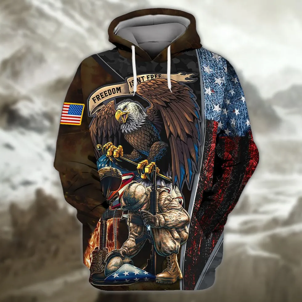 Freedom Isn'T Free United State Veteran 3D Shirts, Veteran American Eagle Design Clothing