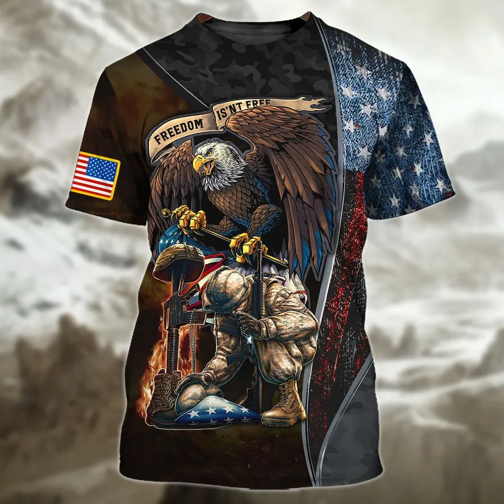 Freedom Isn'T Free United State Veteran 3D Shirts, Veteran American Eagle Design Clothing