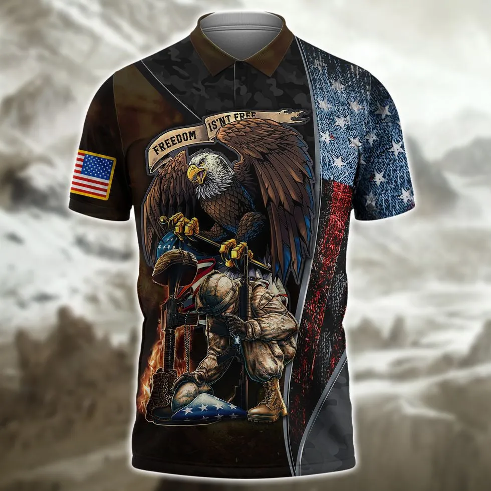 Freedom Isn'T Free United State Veteran 3D Shirts, Veteran American Eagle Design Clothing